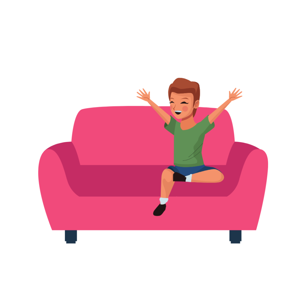 sitting on couch